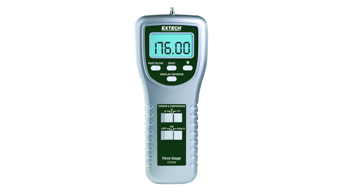 Extech 475040 Force Gauge, Range: 5000g, Resolution: 1 g, With RS Calibration