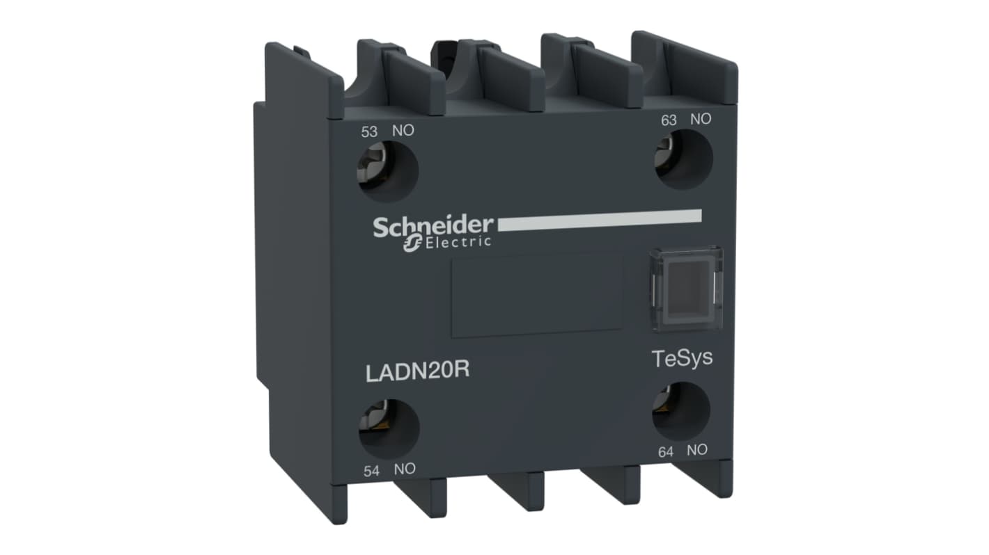 Schneider Electric Auxiliary Contact Block, 2 Contact, 2NO, Screw Mount, TeSys Deca TeSyS D