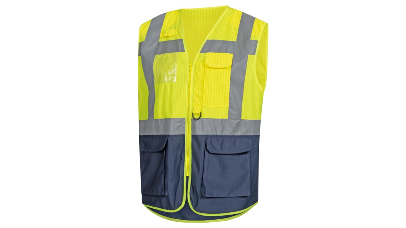 NITRAS SAFETY Yellow Hi-Vis Hi Vis Vest, XL