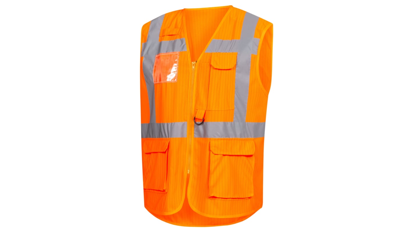 NITRAS SAFETY Orange Hi-Vis Hi Vis Vest, XL