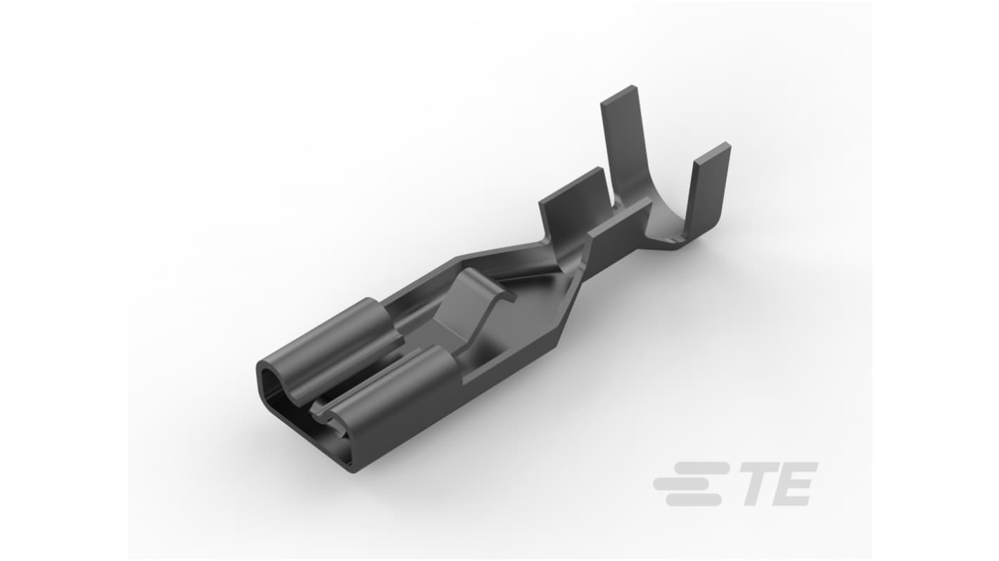 TE Connectivity, Mark II, Positive Lock 187 Receptacle Terminal, Black, Uninsulated, Tin 20 → 16 AWG