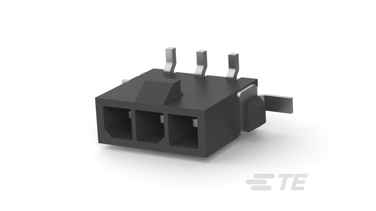 TE Connectivity MATE-N-LOK Series Vertical Board Mount PCB Header, 3 Contact(s), 3mm Pitch, 1 Row(s), Shrouded