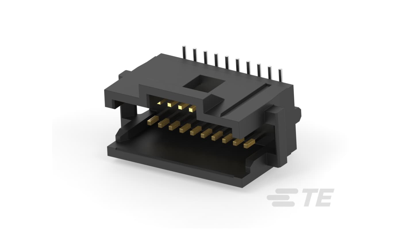 TE Connectivity AMPMODU Series Vertical Board Mount PCB Header, 20 Contact(s), 1.27mm Pitch, 2 Row(s), Shrouded