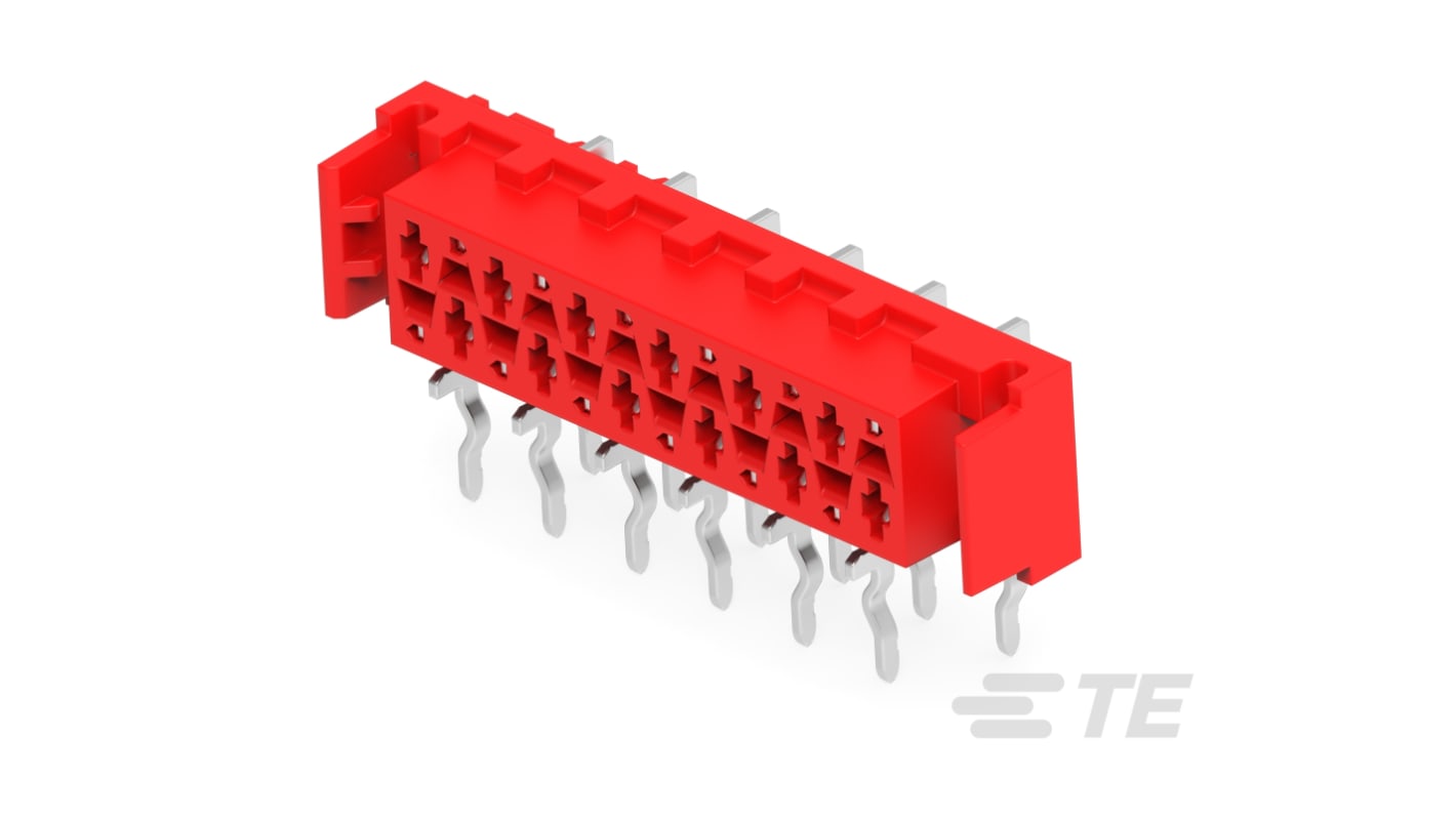 TE Connectivity Micro-MaTch Industrial Series Right Angle Board Mount PCB Header, 12 Contact(s), 2.54mm Pitch, 2