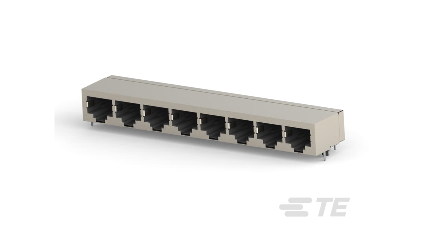 TE Connectivity OEG Miniature Relay PCF Series Ethernet Connector, PCB Mount, Cat5e Right Angle Multiple Ports Port 1 x