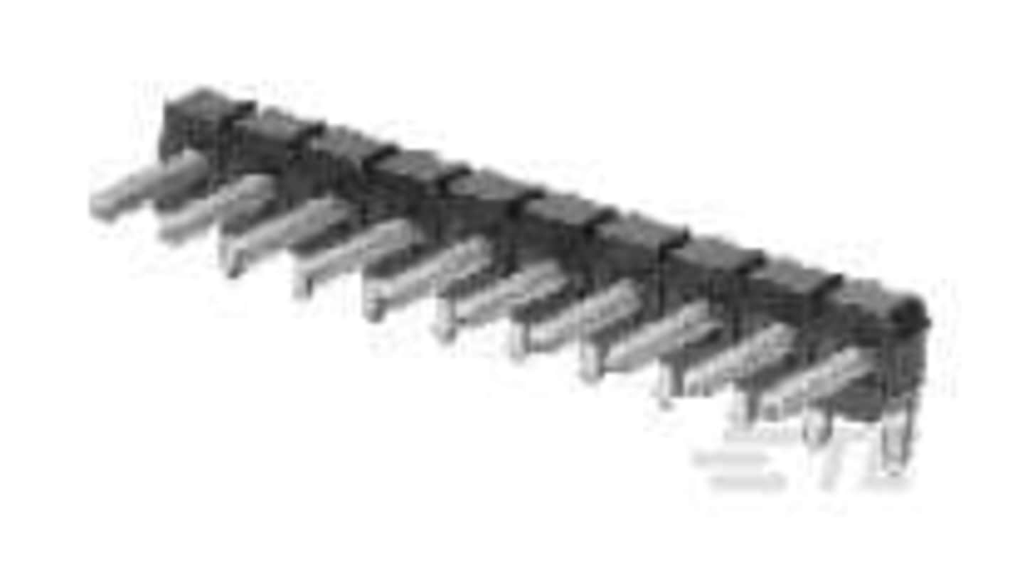 TE Connectivity AMPMODU Series Right Angle Board Mount PCB Header, 20 Contact(s), 2.54mm Pitch, 1 Row(s), Unshrouded