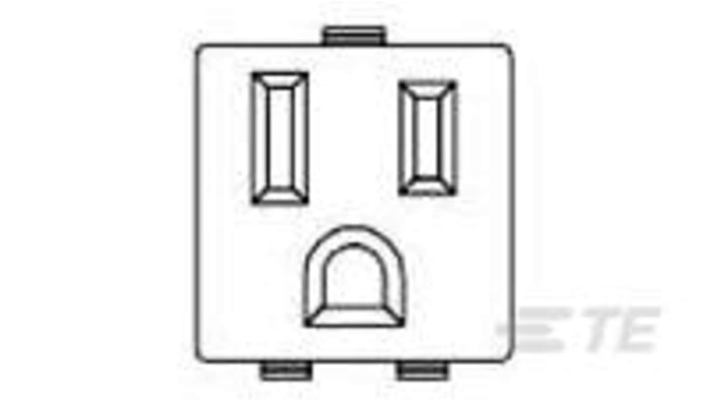 TE Connectivity Mains Plug, 15A Black, Panel Mount Nylon Through Hole