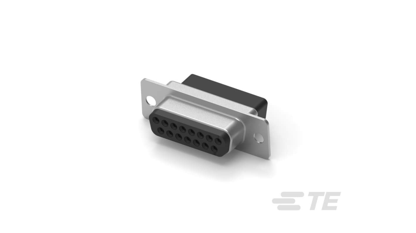 TE Connectivity 2168 15 Way Cable Mount D-sub Connector Socket, 2.74mm Pitch, with Screw Holes