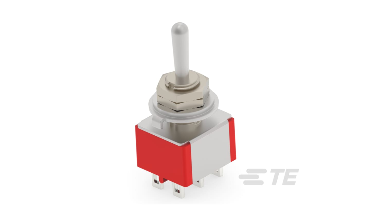 TE Connectivity Toggle Switch, Panel Mount, On-Off-(On), DPDT, Wire Lug Terminal, 28V