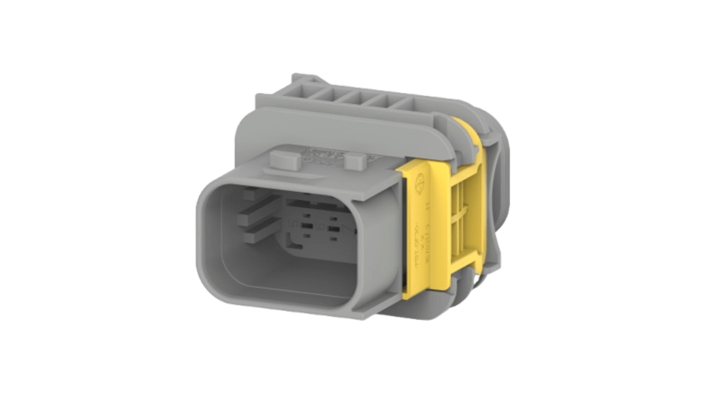 TE Connectivity, 2-1564512-1, AMP Right Angle, Straight Male 8 Way Connector Housing for use with Automotive Connector
