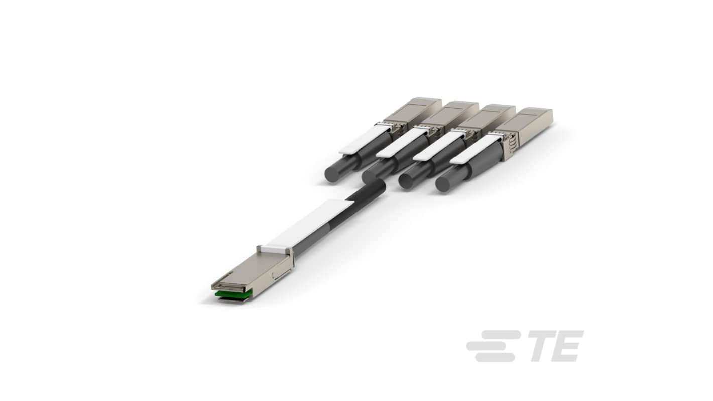 TE Connectivity Straight Male QSFP to Straight Male SFP Sensor Actuator Cable, 3m