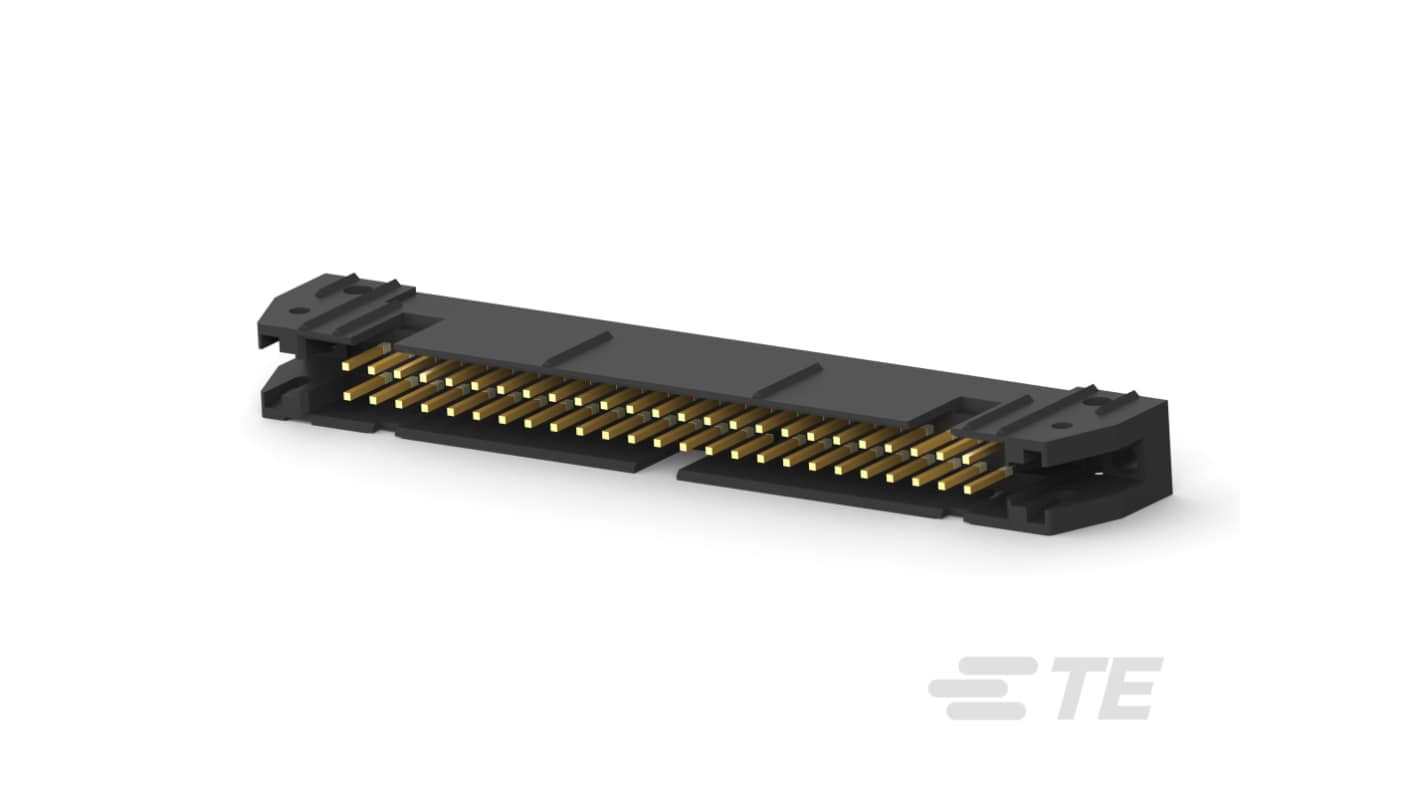 TE Connectivity FPC连接器, 公插, 50p, 2.54mm间距, 电路板安装, 垂直, AMP-LATCH系列