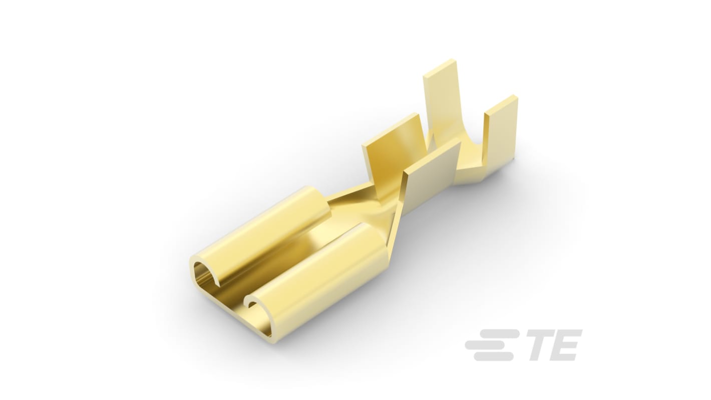 TE Connectivity, FASTON 187 Receptacle Splice Connector, Brass, Uninsulated 20 → 16 AWG