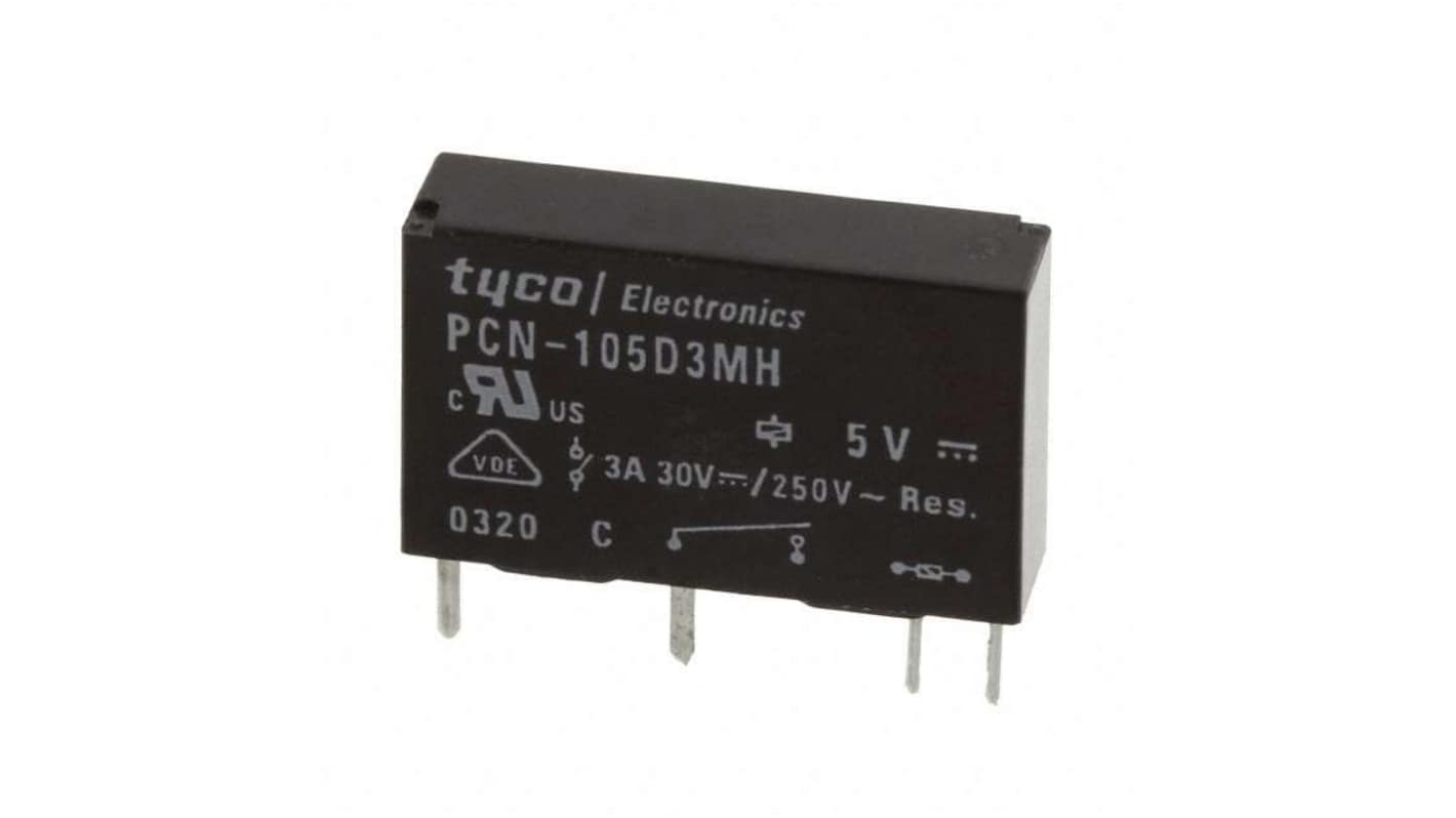TE Connectivity Power Relay, 5V dc Coil, 3A Switching Current, SPST-NO
