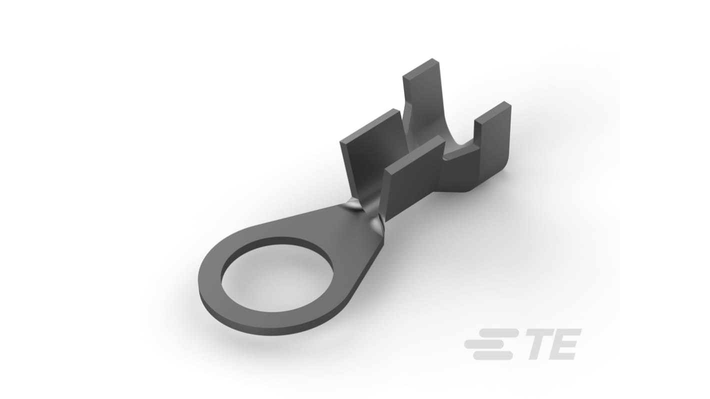 TE Connectivity, 109452 Uninsulated Ring Terminal, 8 mm, M4 mm Stud Size, Black
