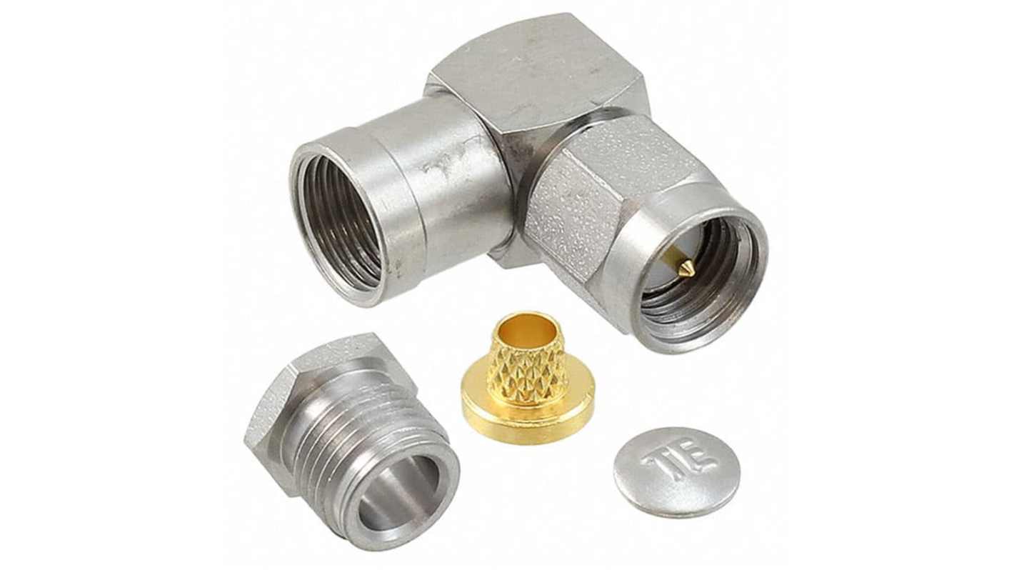TE Connectivity 10511 Series Plug Free Hanging SMA Connector, 50Ω, Solder Termination, Straight Body