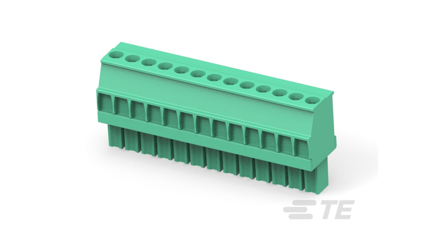 TE Connectivity, 3.5mm Pitch, Buchanan, 13 Way, Vertical, Pluggable Terminal Block, Plug, Push In Spring Termination,