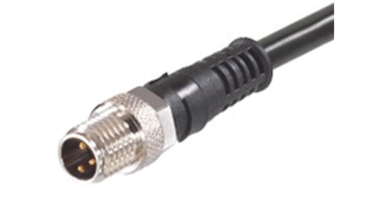 Kabel przemysłowy konfekcjonowany Złącze A M8 liczba rdzeni 4 długość 1m Rodzaj A Męskie Złącze B Złącze typu Pigtail