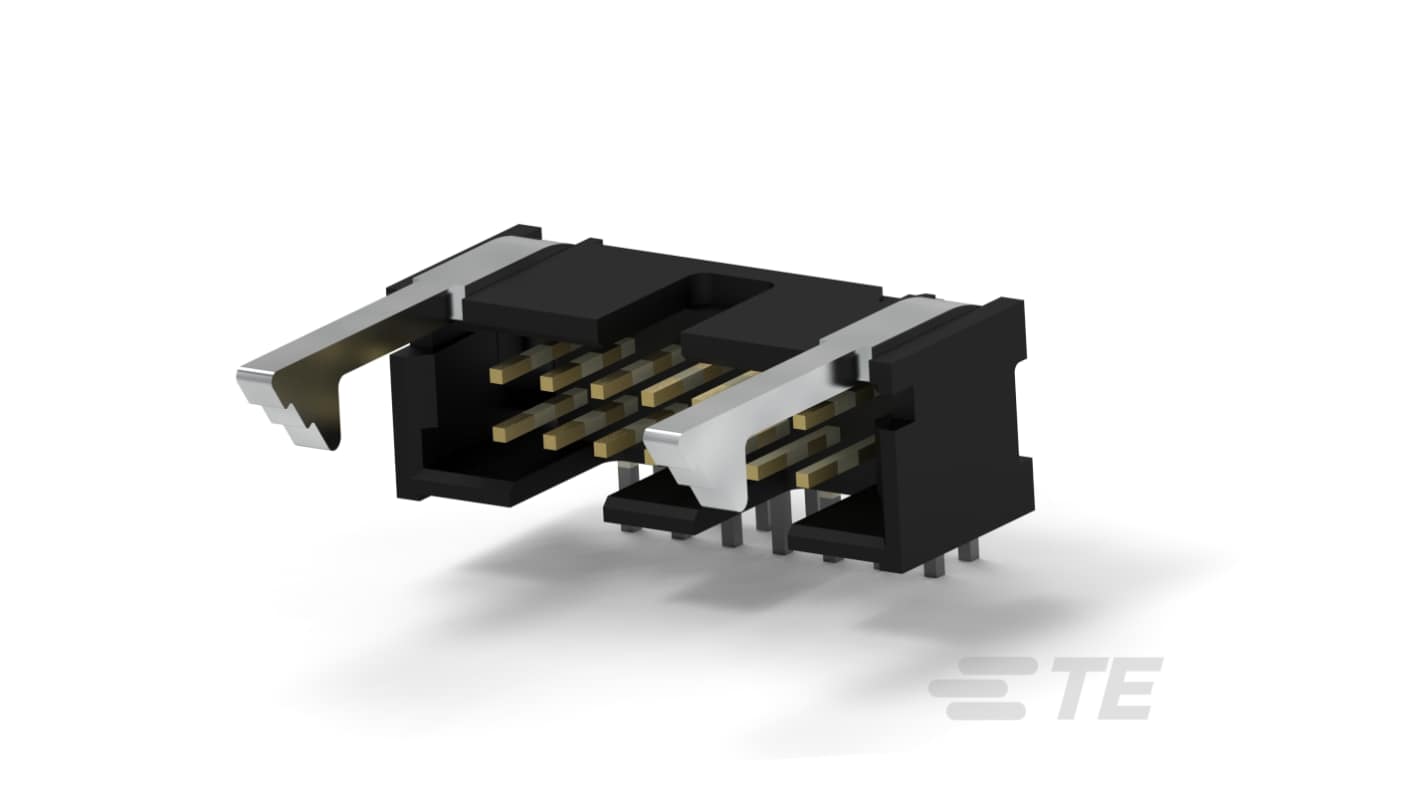 TE Connectivity AMP LATCH Series Right Angle Board Mount PCB Connector, 14 Contact(s), 2.54mm Pitch, 2 Row(s), Shrouded