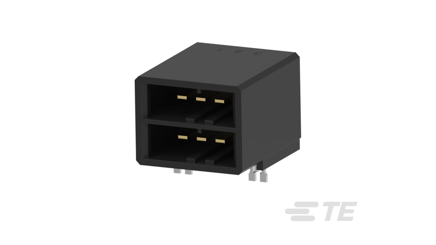 TE Connectivity Dynamic 3000 Series Horizontal Board Mount PCB Header, 6 Contact(s), 3.81mm Pitch, 2 Row(s), Shrouded