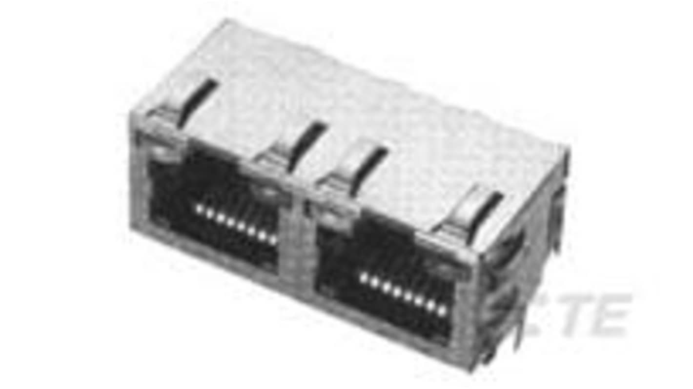 TE Connectivity RJ45五类水晶头, 面板安装, 3口, 8路, 直角, 1116系列