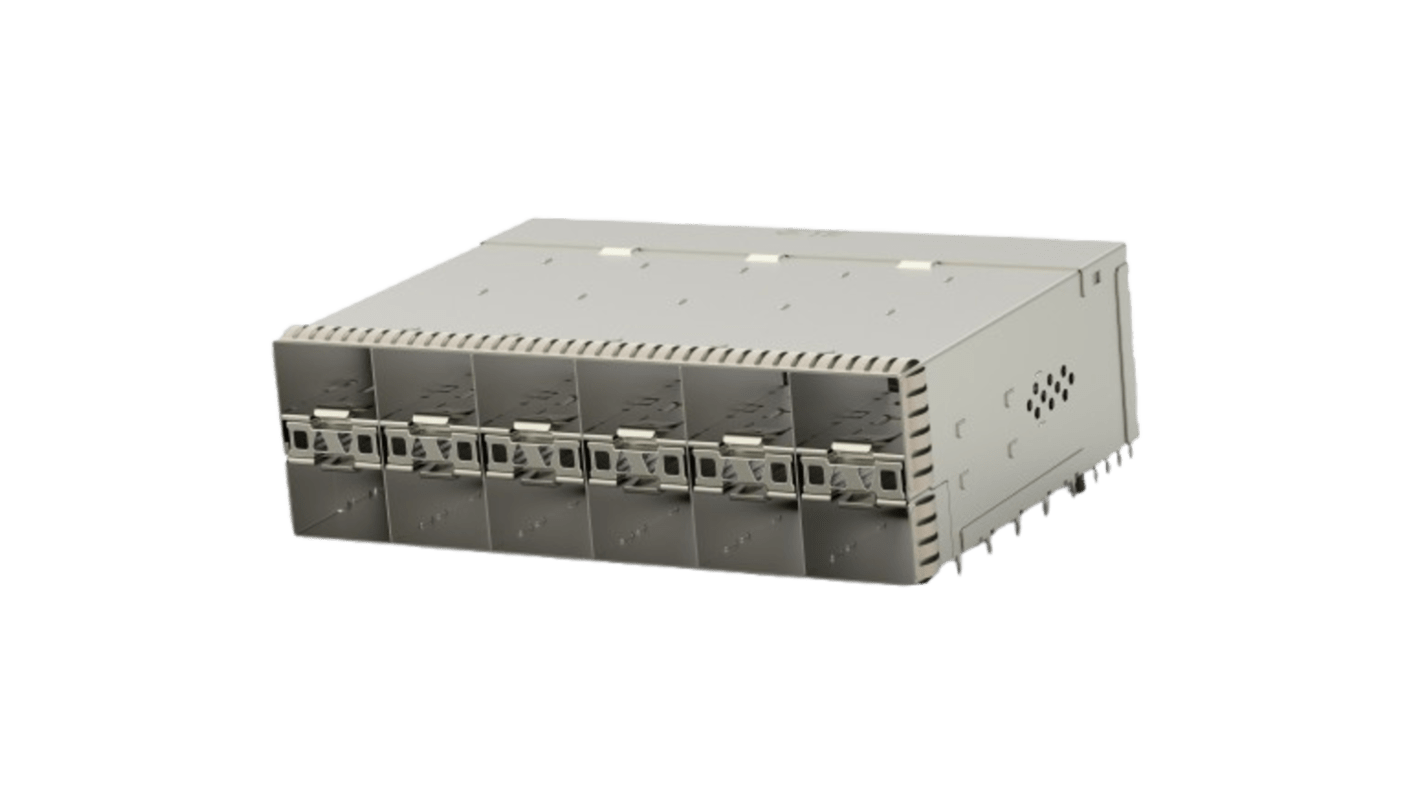 TE Connectivity SFP28 Cage Assembly With Integrated Connector Receptacle 12-Port 240-Position, 2291491-1