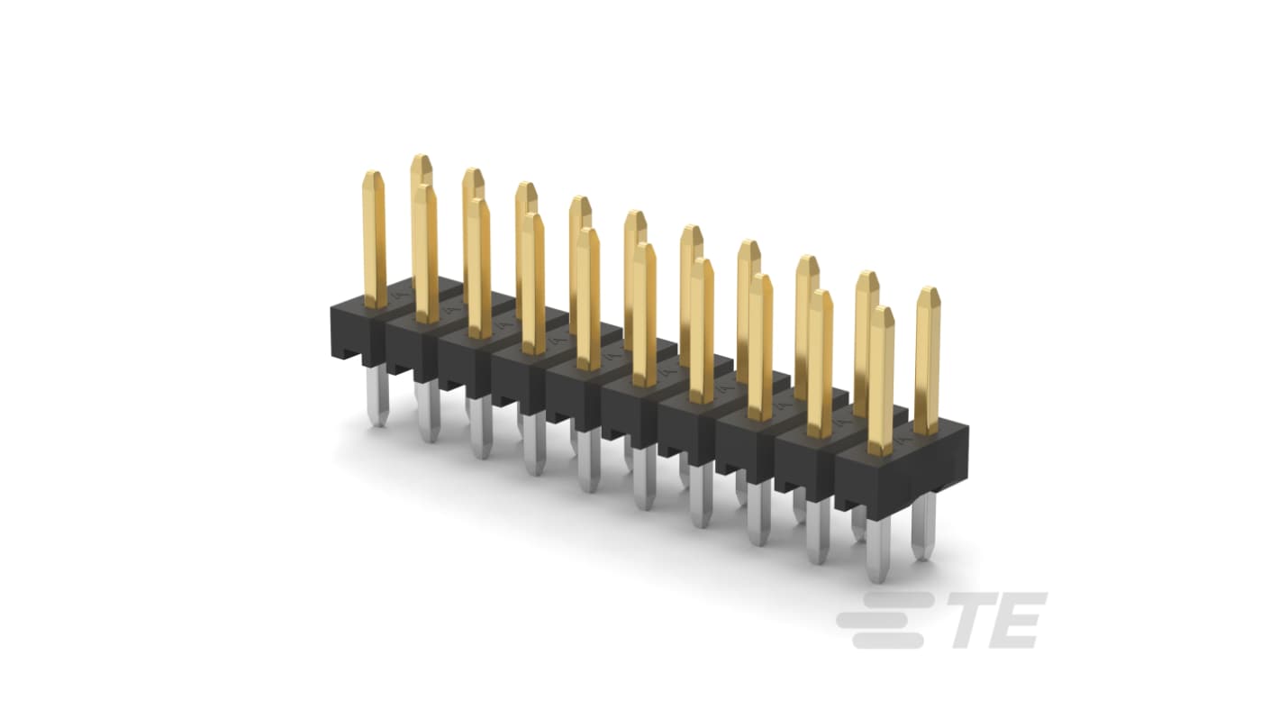 TE Connectivity AMPMODU Series Vertical PCB Mount PCB Header, 12 Contact(s), 2mm Pitch, 2 Row(s), Unshrouded
