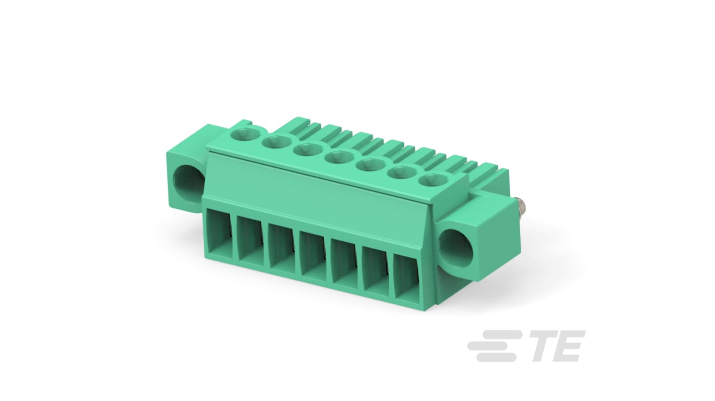 TE Connectivity, 3.5mm Pitch, Buchanan, 7 Way, Right Angled, Pluggable Terminal Block, Plug, Screw Mount, Wire