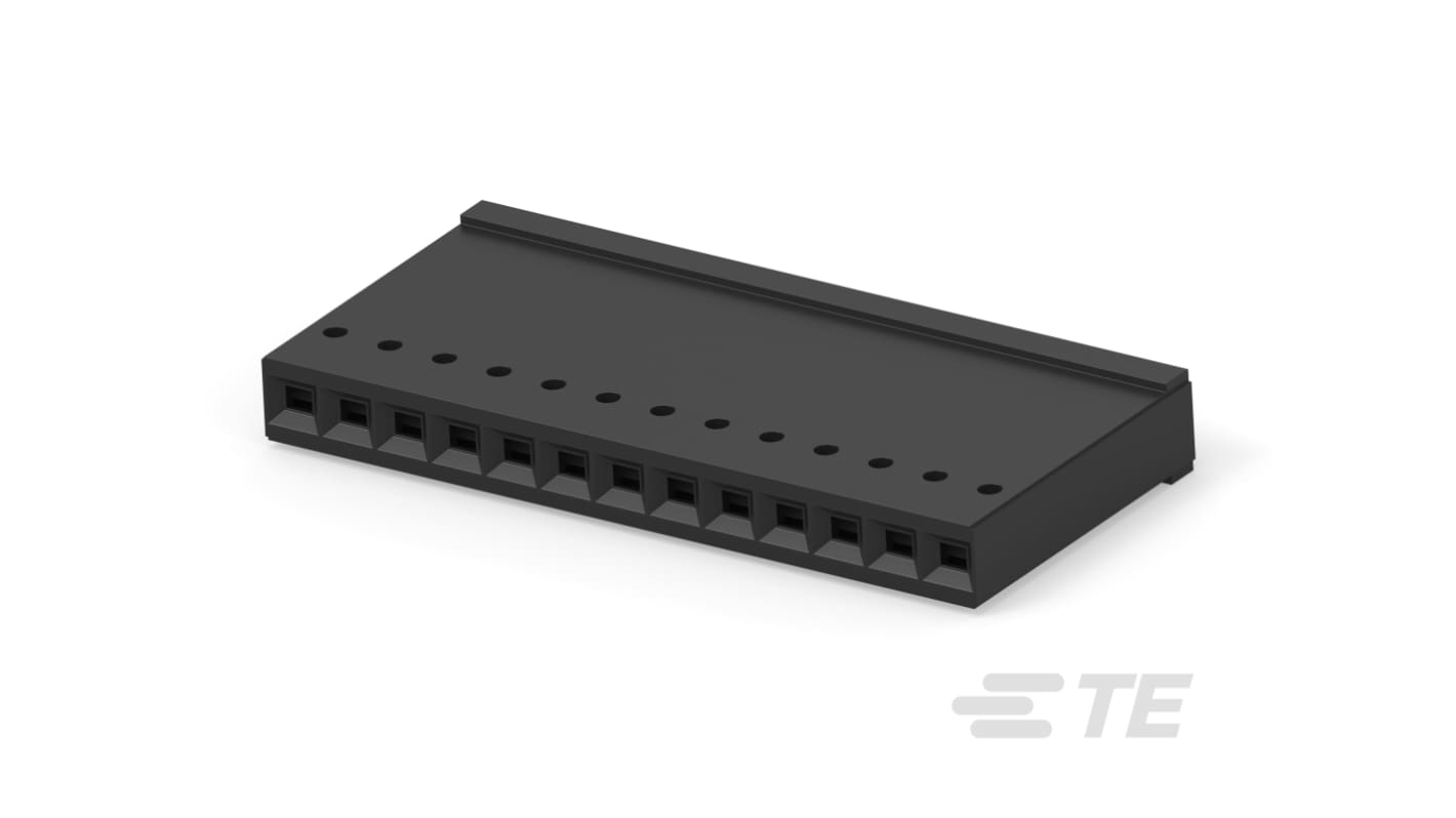 TE Connectivity AMPMODU Series Vertical Board Mount PCB Connector, 13 Contact(s), 2.54mm Pitch, 1 Row(s), Unshrouded