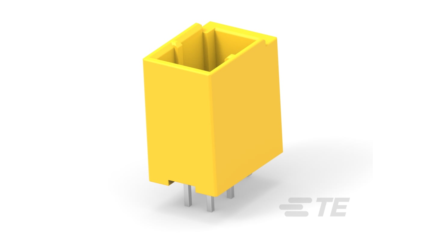 TE Connectivity 2825 Series Vertical Board Mount PCB Header, 4 Contact(s), 2.5mm Pitch, 2 Row(s), Shrouded