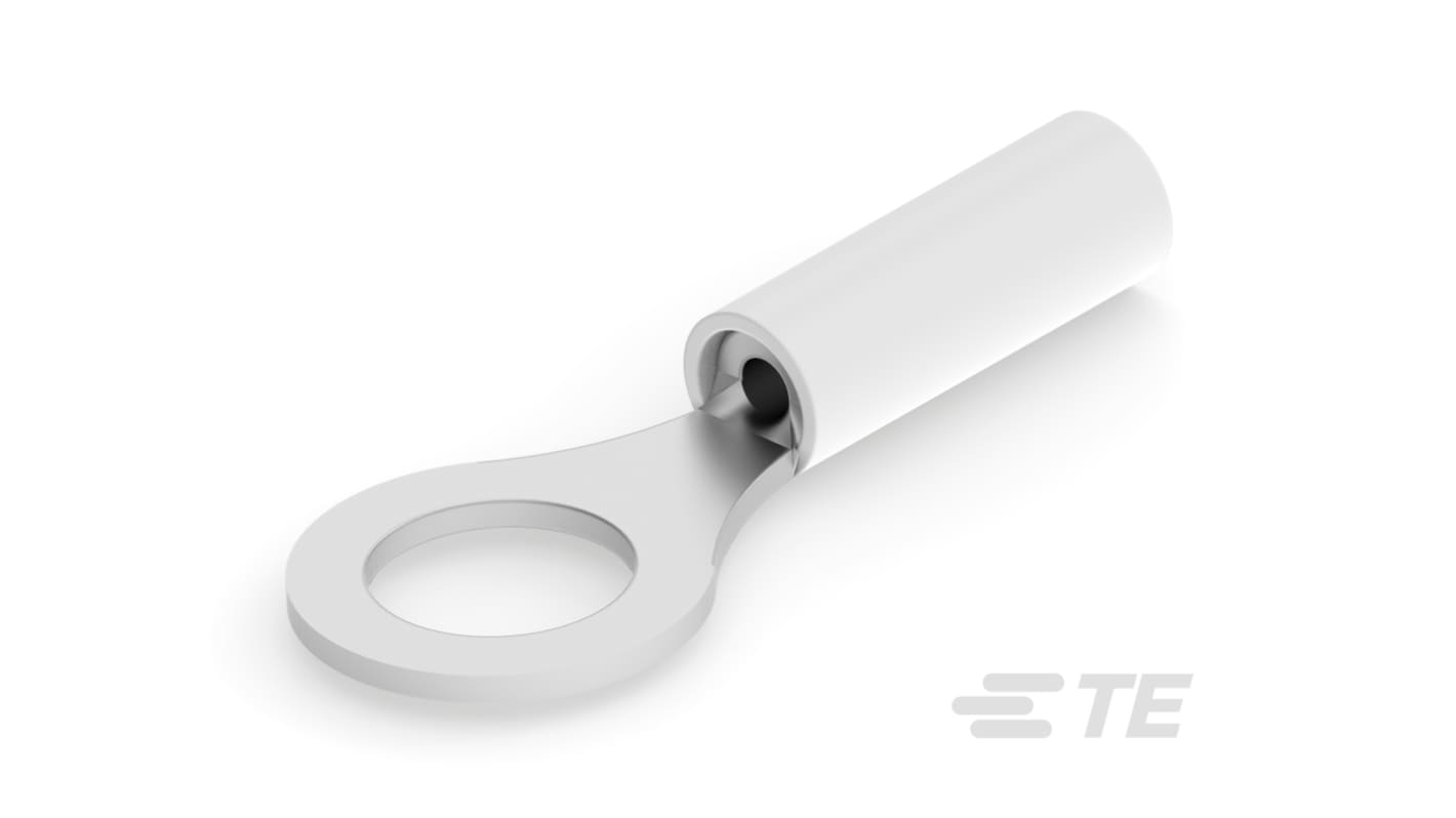 TE Connectivity, PIDG Insulated Ring Terminal, M6 Stud Size, White