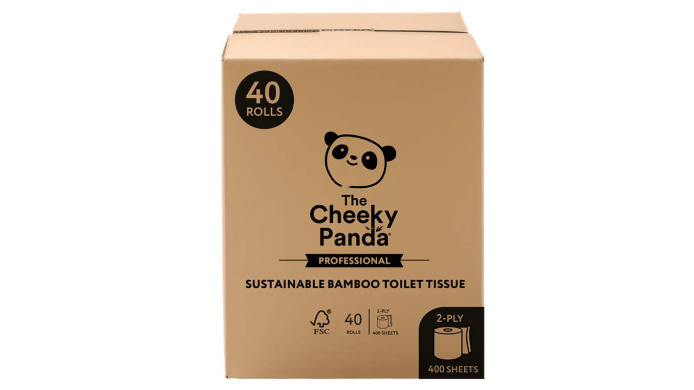 The Cheeky Panda Ltd 40 rolls of 400 Sheets Toilet Roll, 2 ply