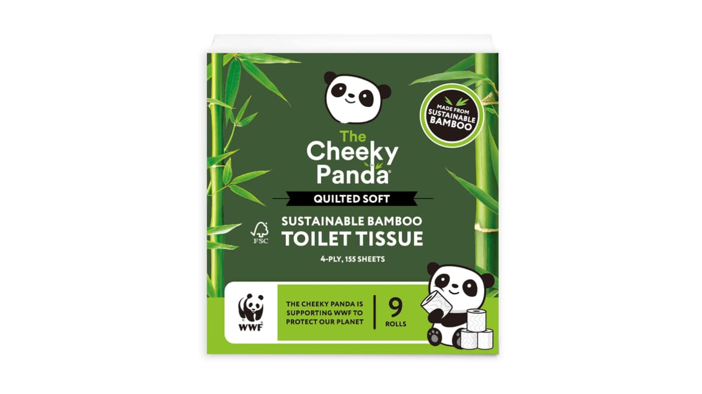 The Cheeky Panda Ltd Papierhandtücher, 4-lagig 155-Blatt, 9 x Rollen Mittelgroß