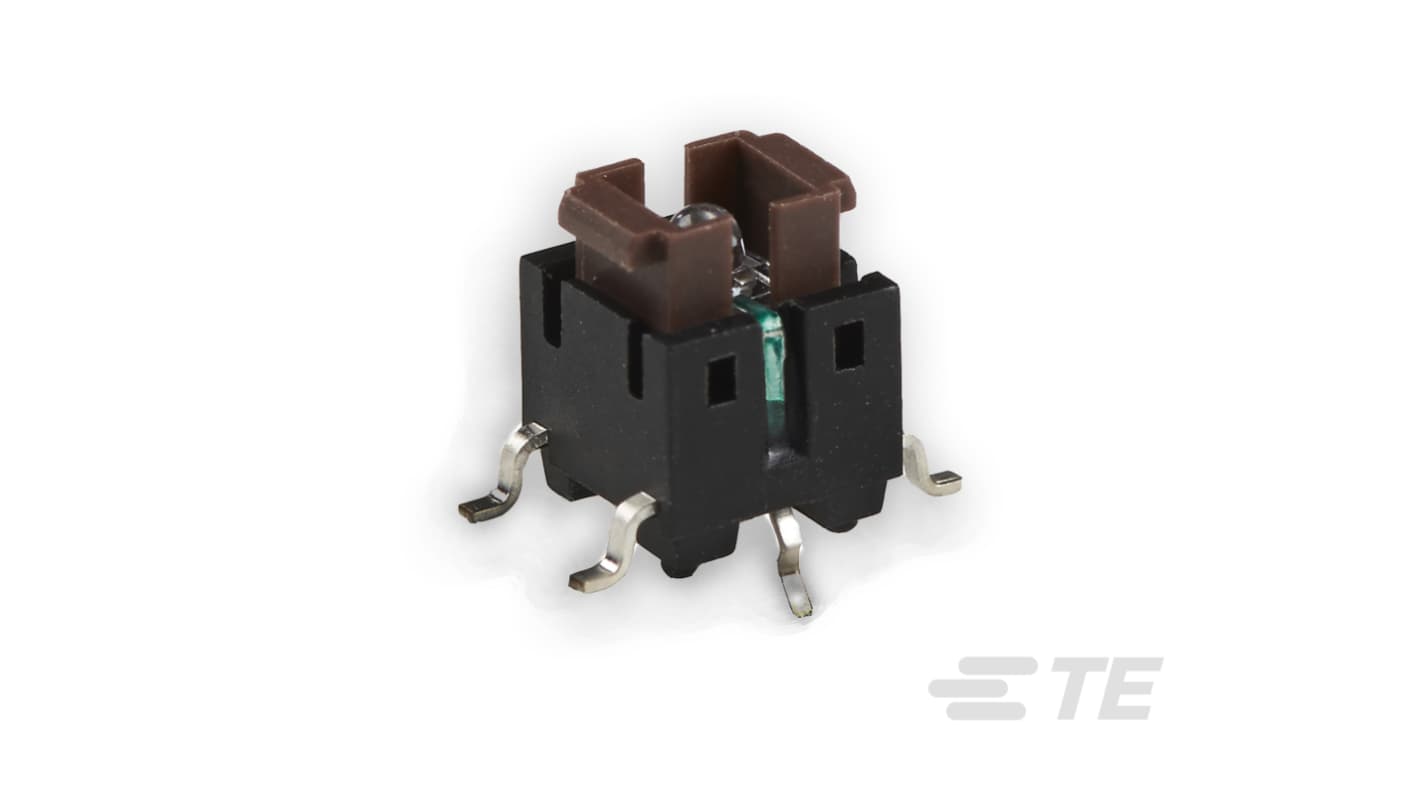 TE Connectivity Brown Rectangular Tactile Switch, SPST 50mA Through Hole