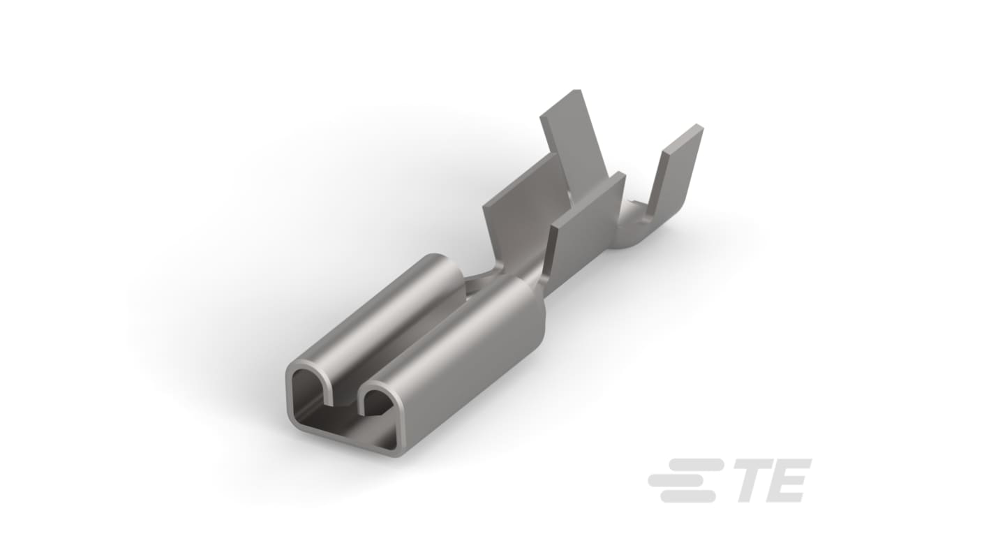 TE Connectivity, Faston Receptacle Terminal, Grey, Uninsulated, Tin 20 → 17 AWG