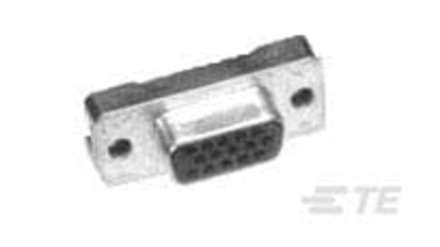 TE Connectivity 1734 15 Way Panel Mount D-sub Connector Socket, with Screw Holes