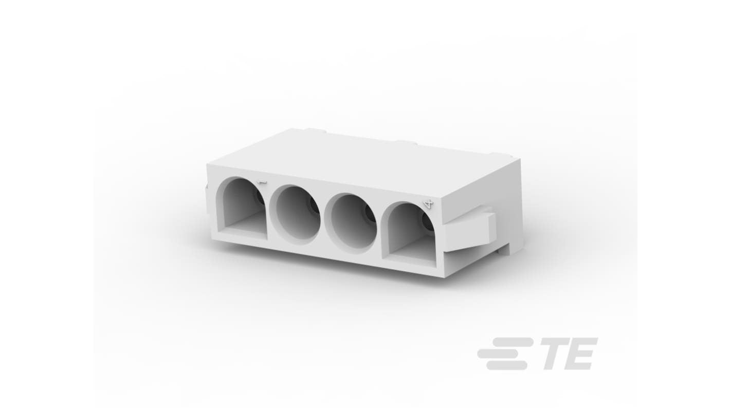 TE Connectivity MATE-N-LOK Series Vertical Board Mount PCB Header, 4 Contact(s), 6.35mm Pitch, 1 Row(s), Shrouded