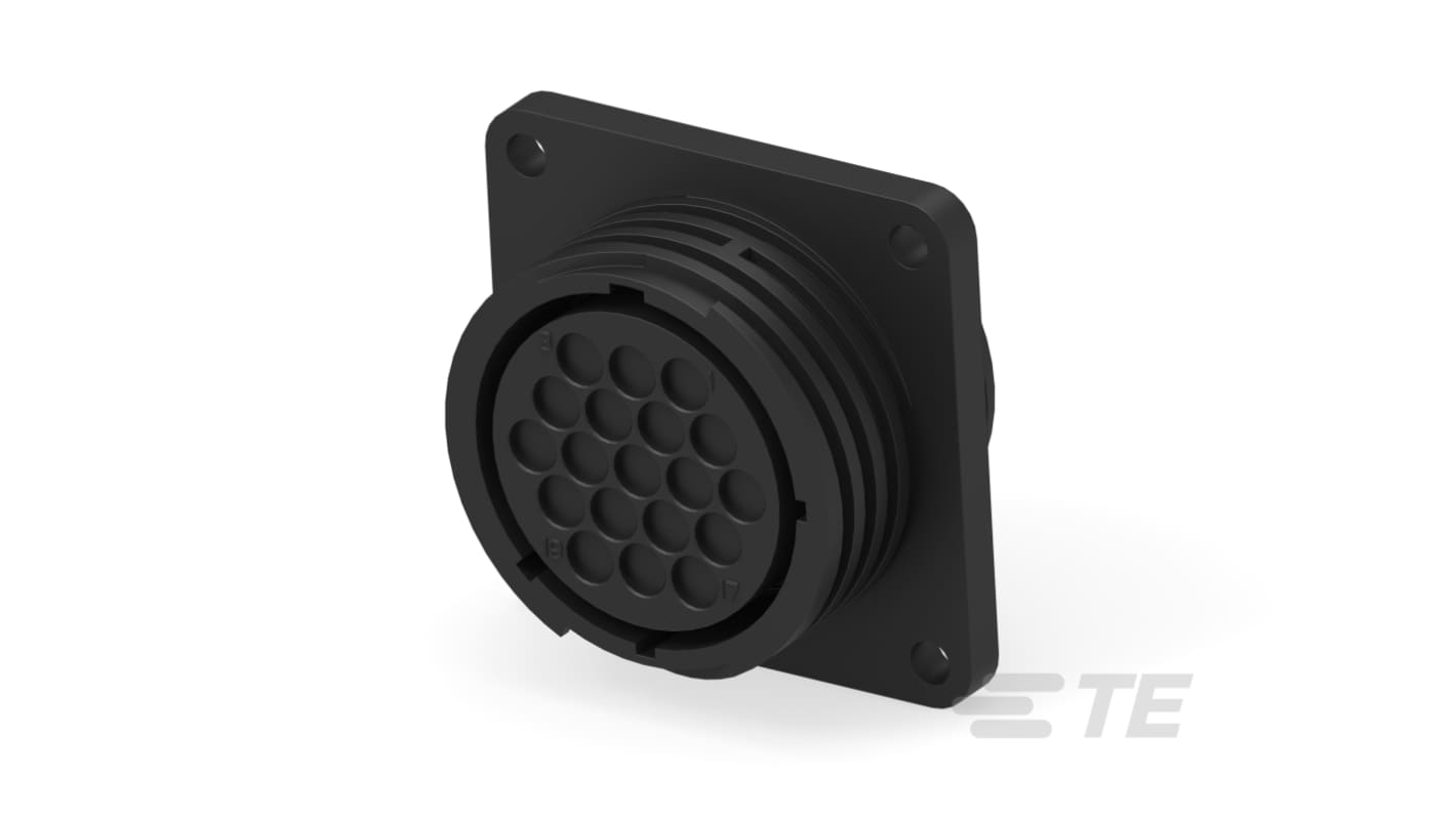TE Connectivity 紧凑型电源连接器插座, 19, 600V, 电缆, 面板安装, 插入式、螺钉拧紧端接, 2138系列