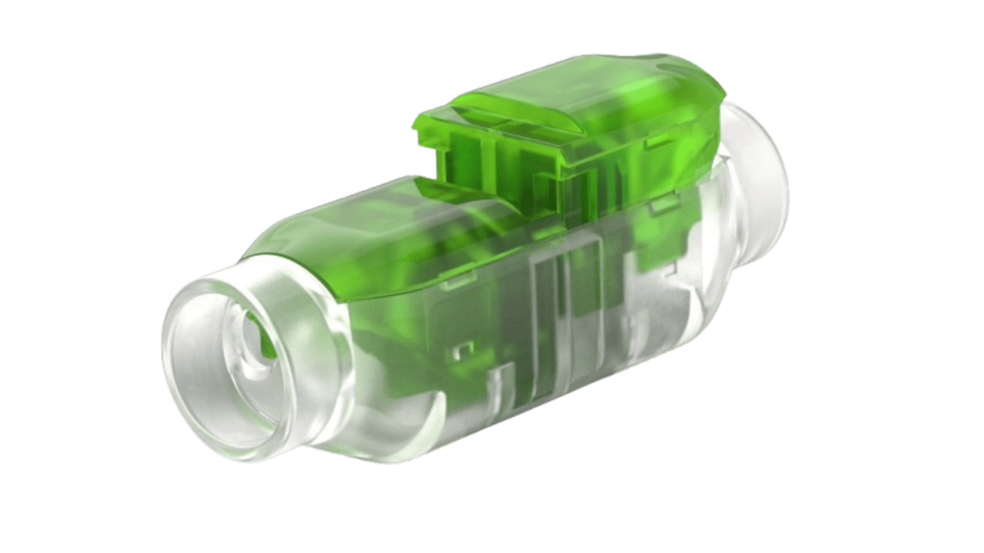 TE Connectivity, 2213 Butt Splice Splice Connector, Green, Insulated, Phosphor Bronze 18 AWG