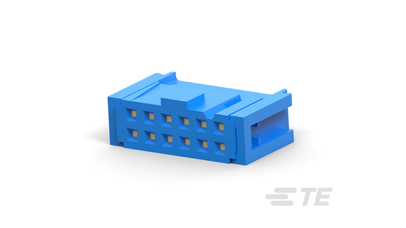TE Connectivity 2-1658 Series Straight Cable Mount PCB Header, 12 Contact(s), 2.54mm Pitch, 2 Row(s), Unshrouded
