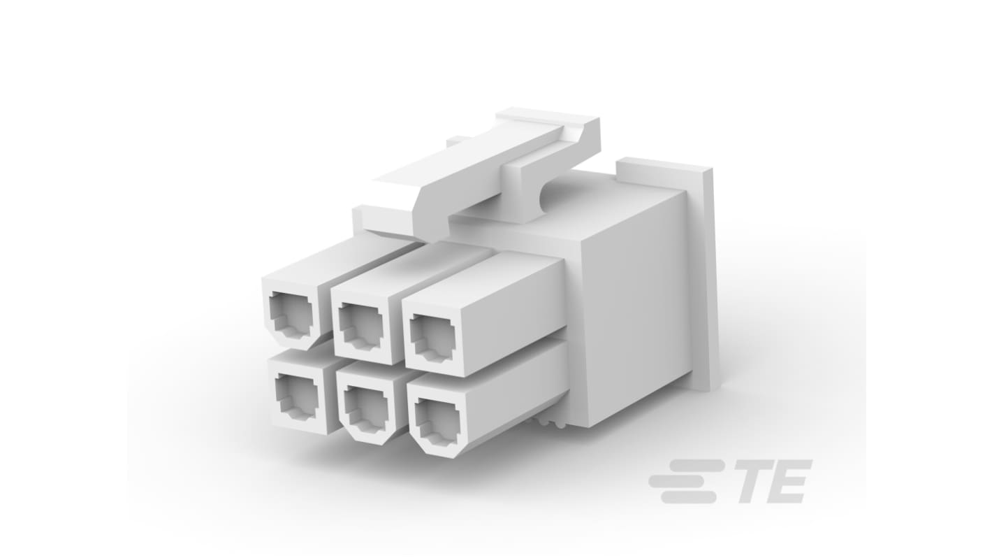 TE Connectivity VAL-U-LOK Series Straight Cable Mount PCB Header, 6 Contact(s), 4.2mm Pitch, 2 Row(s), Unshrouded