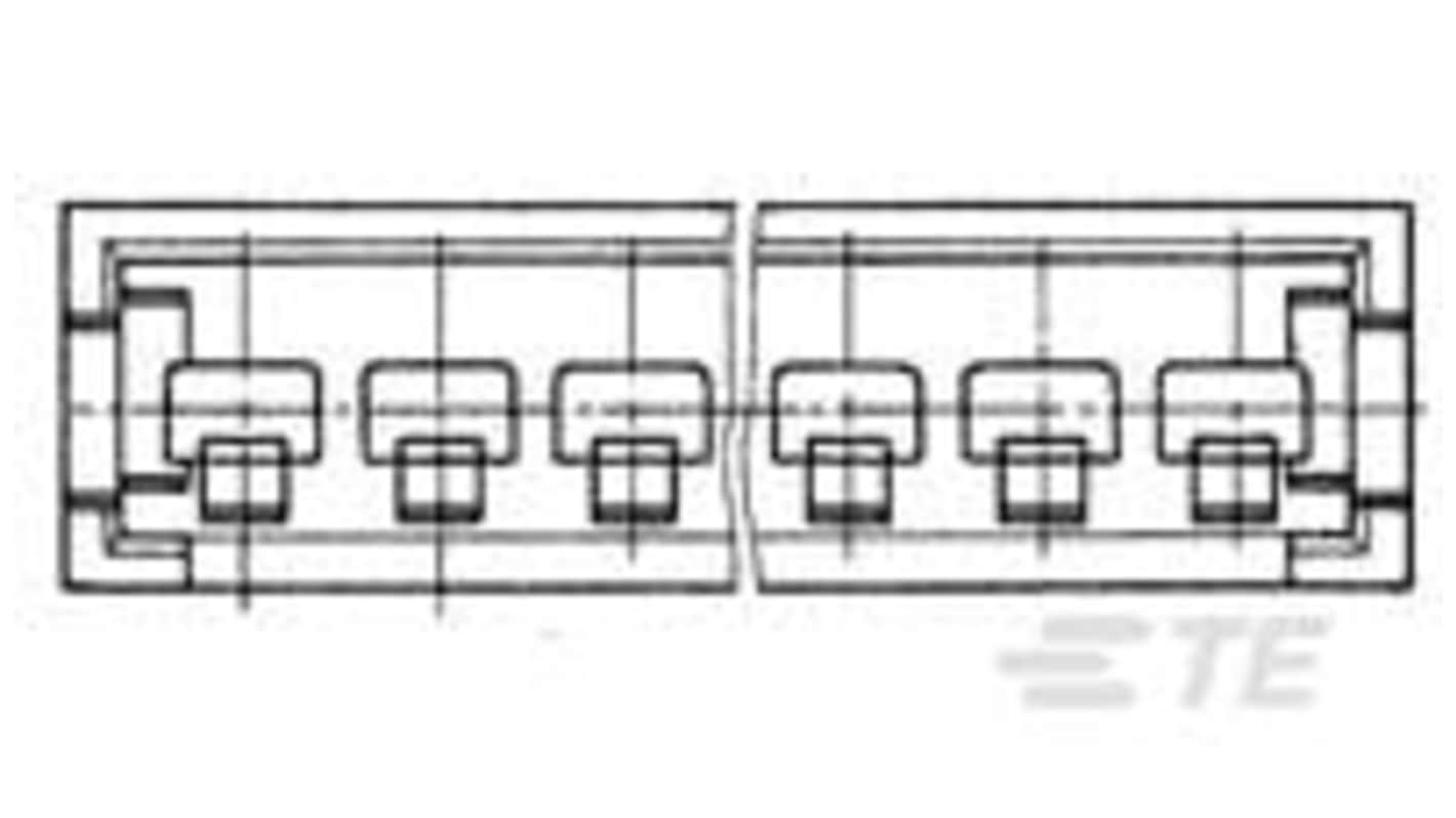 TE Connectivity, AMPMODU Male PCB Header, 2.54mm Pitch, 10 Way, 1 Row