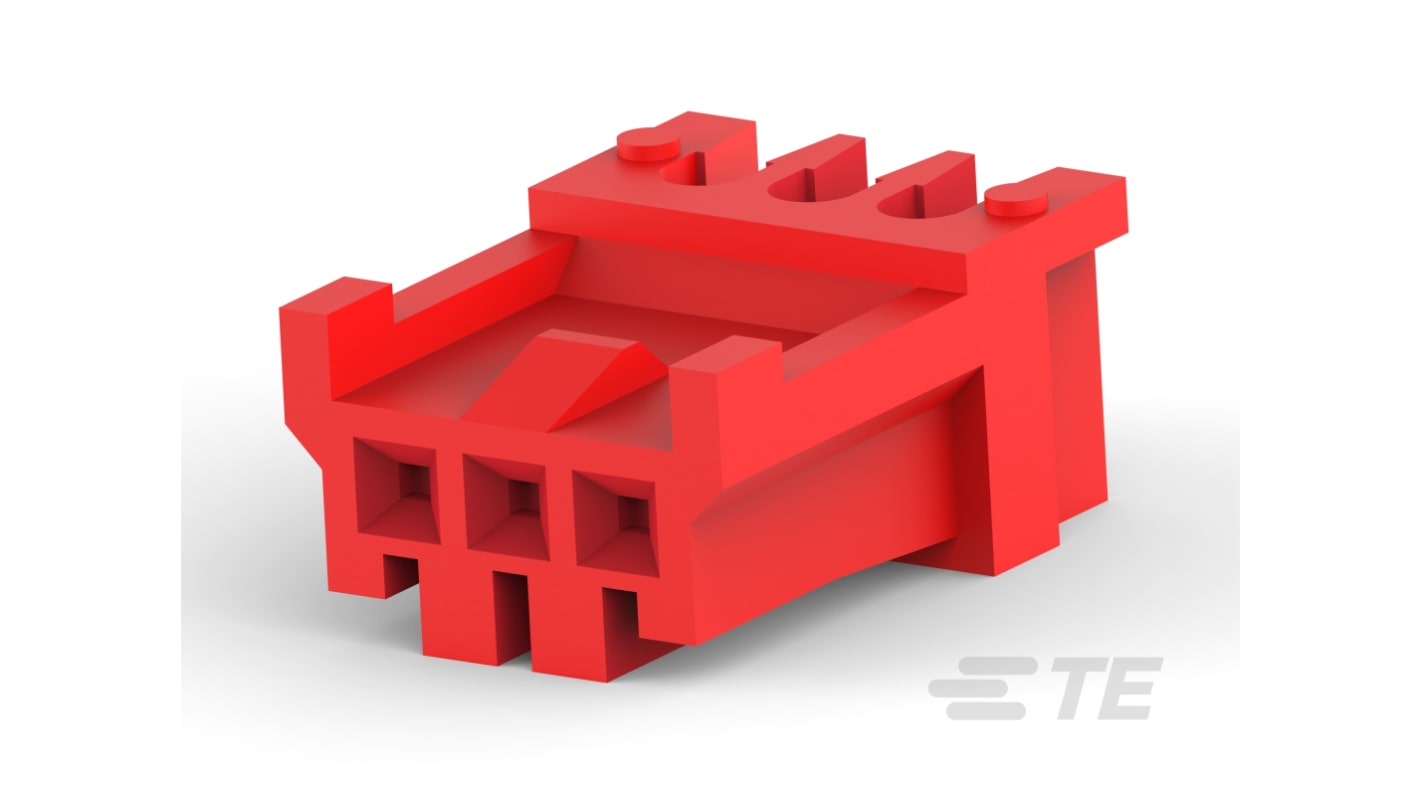 TE Connectivity MTEI Series Straight Cable Mount PCB Connector, 3 Contact(s), 2.5mm Pitch, 1 Row(s), Unshrouded