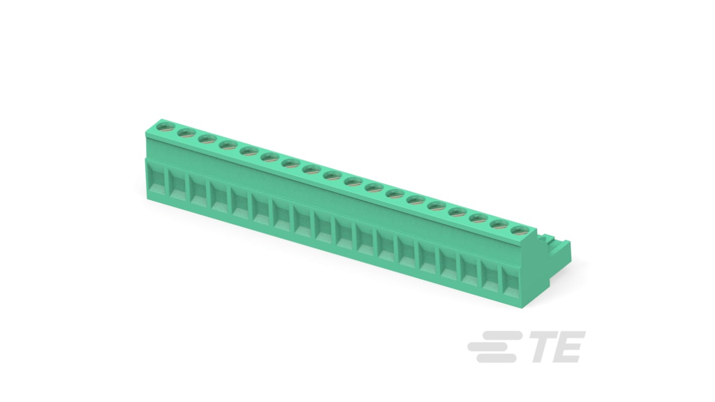 TE Connectivity, 5.08mm Pitch, Buchanan, 18 Way, Right Angle, Pluggable Terminal Block, Plug, 1-796634-8