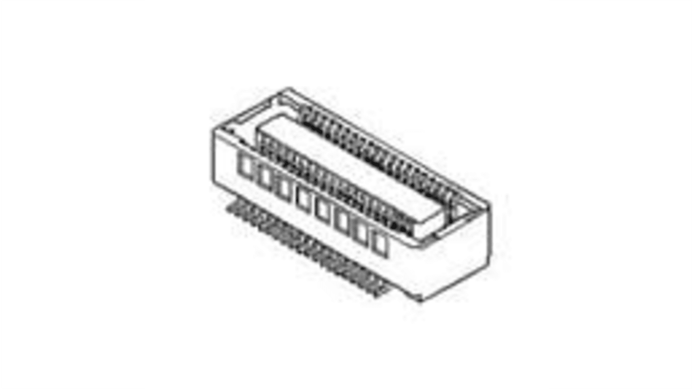Molex 54684 Series Vertical Surface Mount PCB Header, 60 Contact(s), 0.4mm Pitch, 2 Row(s), Shrouded