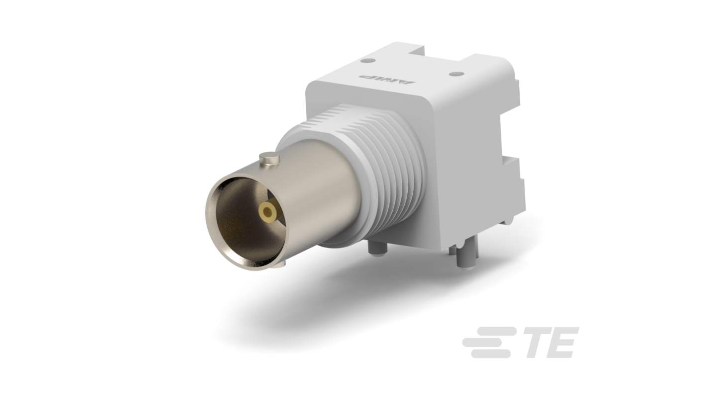 TE Connectivity 5414 Series, Plug Panel Mount BNC Connector, Through Hole Termination, Right Angle Body