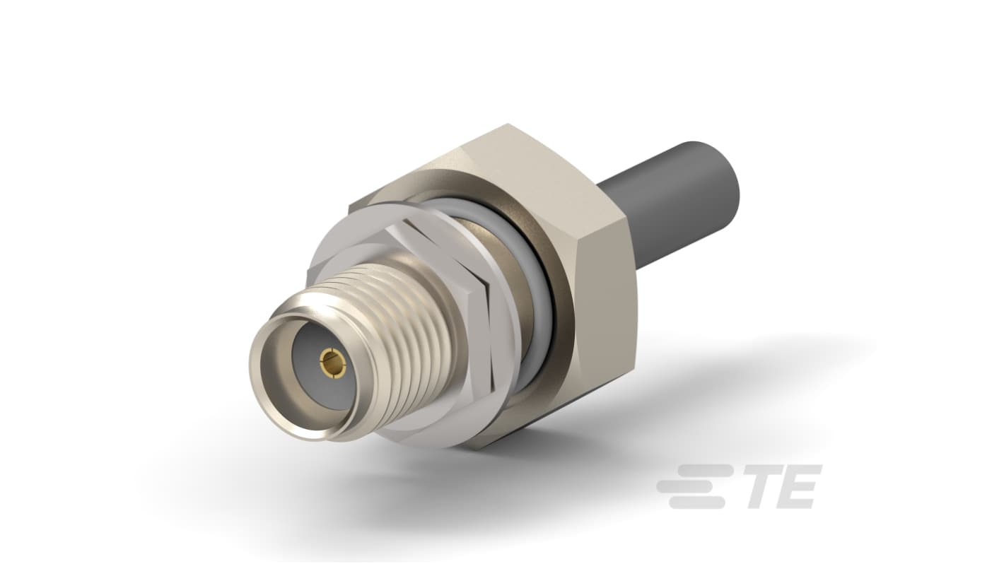 TE Connectivity 5448 Series, Plug Panel Mount SMA Connector, Crimp Termination, Straight Body