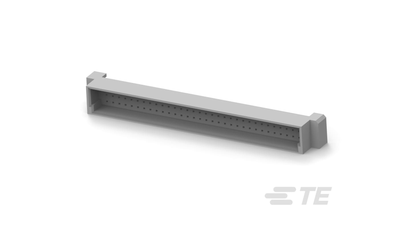 TE Connectivity 护罩型DIN连接器, 96针, 3行, 2.54mm节距, 水平, EUROCARD系列