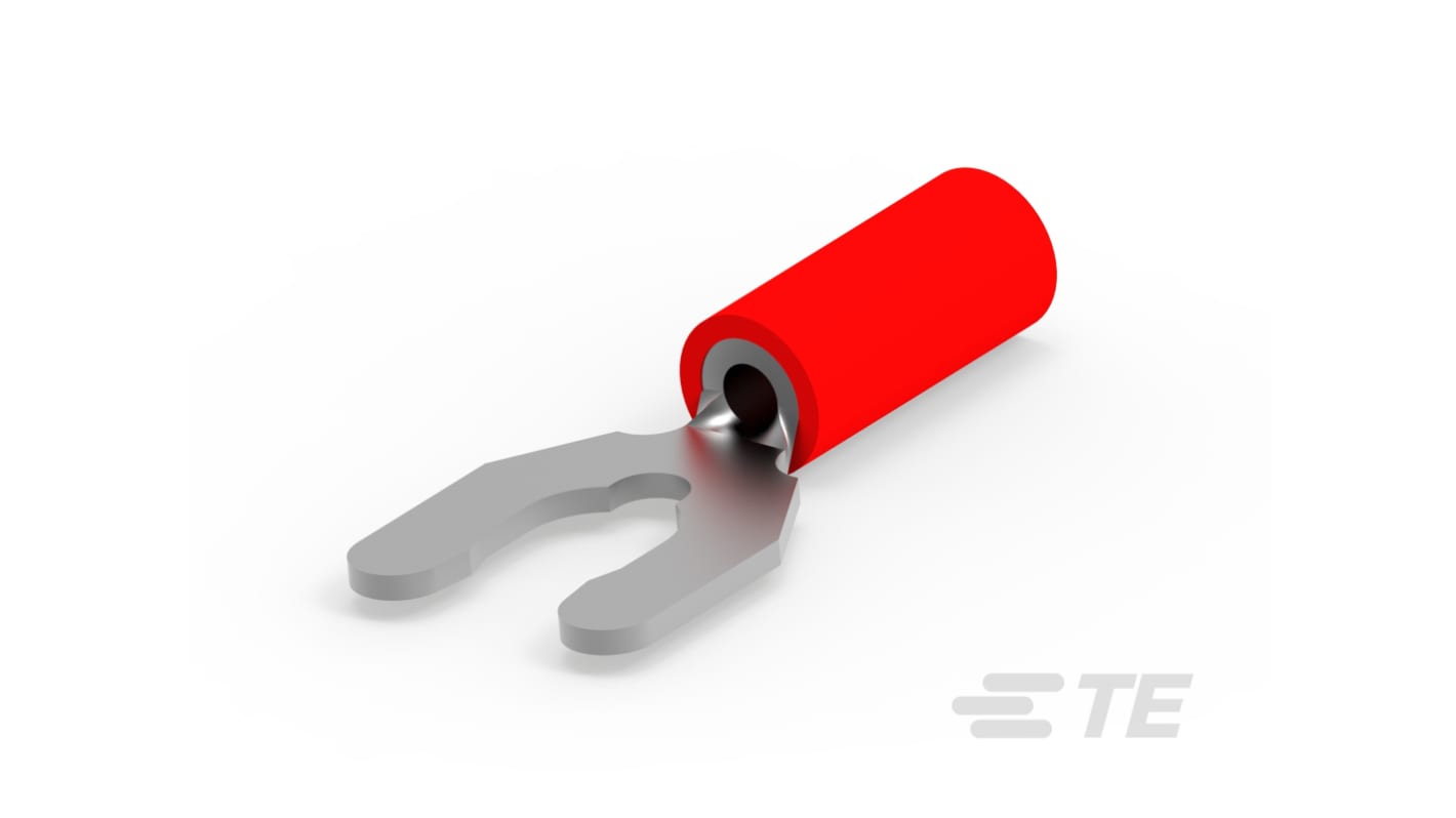 TE Connectivity PlastiGrip Red Insulated Spade Connector, Spring Spade Terminal