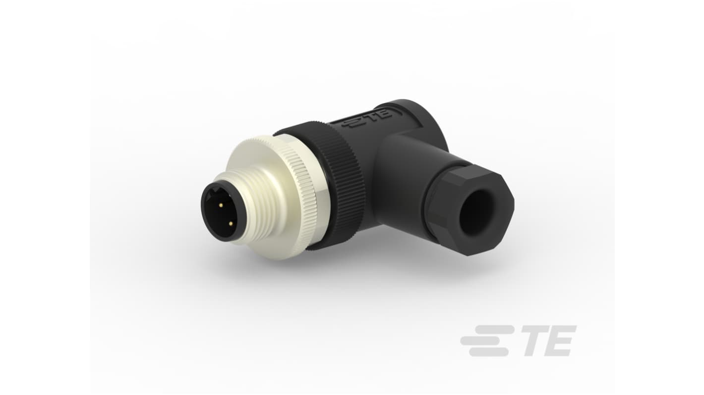 TE Connectivity Industrial Circular Connectors, 4 Contacts, Cable Mount, M12 Connector, Plug, Male, IP67,